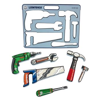 Ensemble d'outils - Perceuse électrique, marteau, scie, tournevis, clé et clou - Jouets pour enfants 2