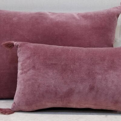 PARM velvet cushion with pompoms 35x50