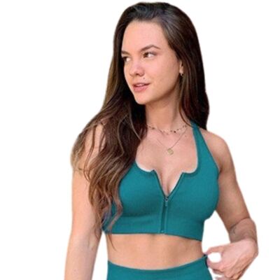 Laura Lily - Conjunto de ropa deportiva para mujer sin costuras de canalé leggings de talle alto y top camiseta fitness para yoga y gym.