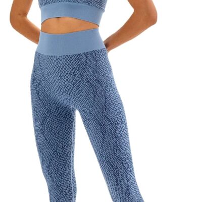 Laura Lily - Nahtloses Sportbekleidungsset für Damen mit Print, Fitnesstop und Push-up-Hose für Yoga und Fitnessstudio.