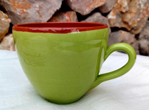 TAZA CERAMICA ARTESANAL VERDE PISTACHO