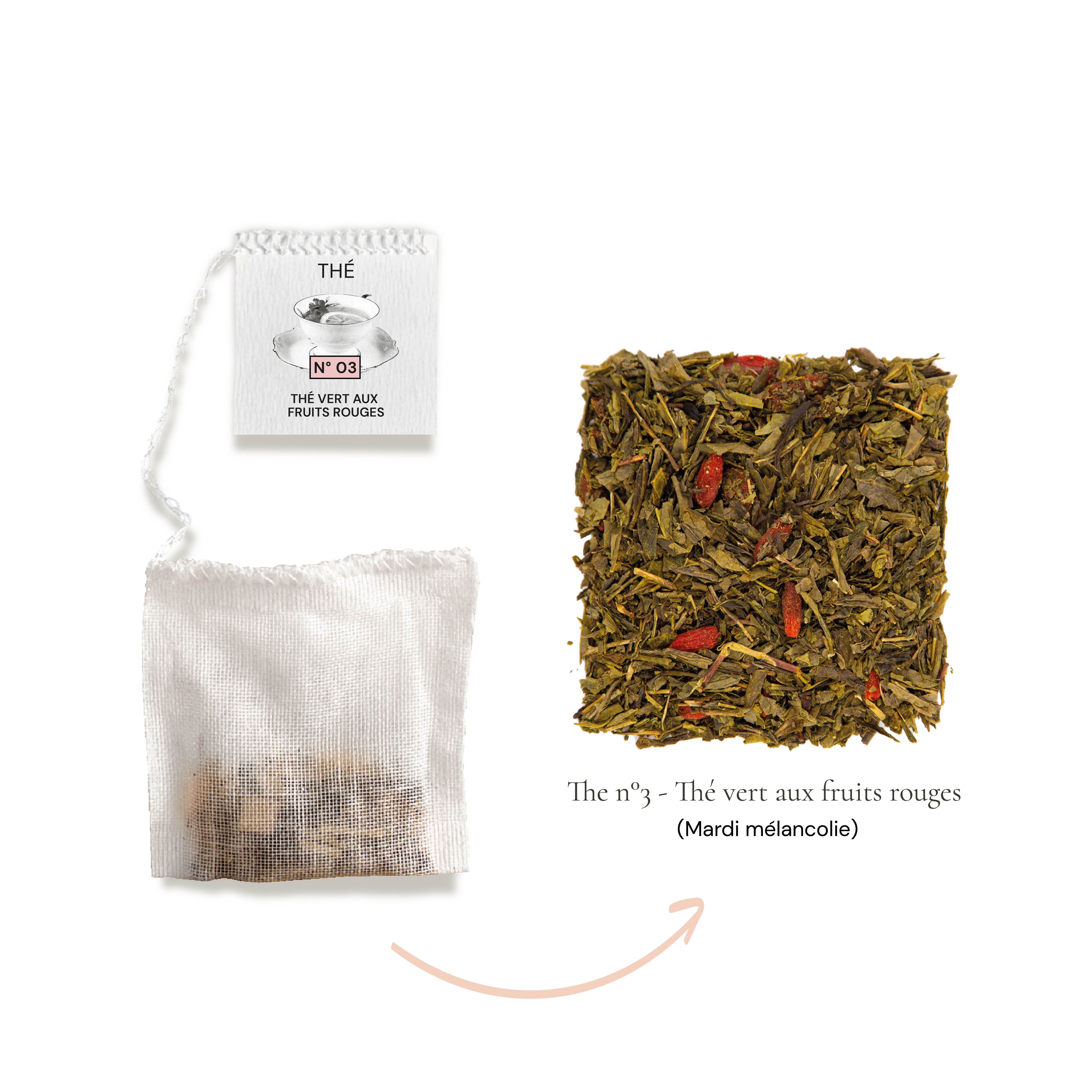 Melancholischer Dienstag / Tee Nr. 3: Grüner Tee mit roten Beeren (100 lose Beutel – ohne Schachteln), geeignet für Cafés, Hotels, Restaurants, Schönheitssalons, Institute, Spas…