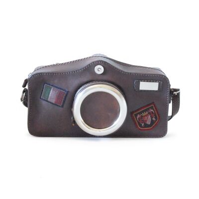 Pratesi Photocamera Bruce Cross-Body Bag in cow leather - Radica Coffee