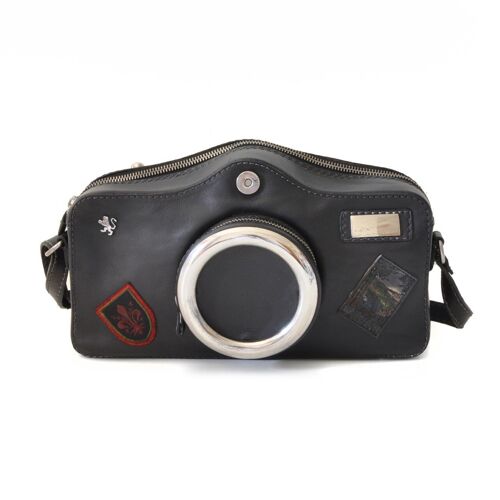 Pratesi Photocamera Bruce Cross-Body Bag in cow leather - Bruce Black