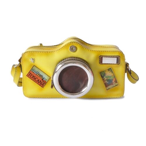 Pratesi Photocamera Bruce Cross-Body Bag in cow leather - Bruce Yellow