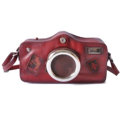 Pratesi Photocamera Bruce Cross-Body Bag in cow leather - Bruce Chianti