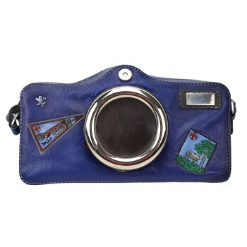 Pratesi Photocamera Bruce Cross-Body Bag en cuir de vache - Bruce Electric Blue 1