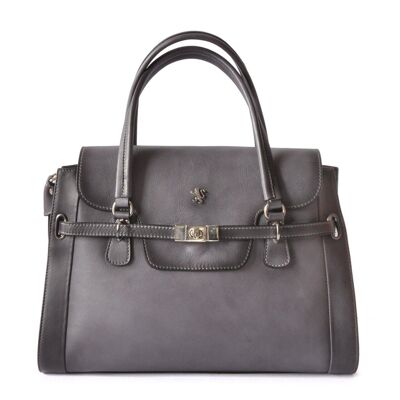 Pratesi Handbag Baratti in cow leather - Bruce Grigio