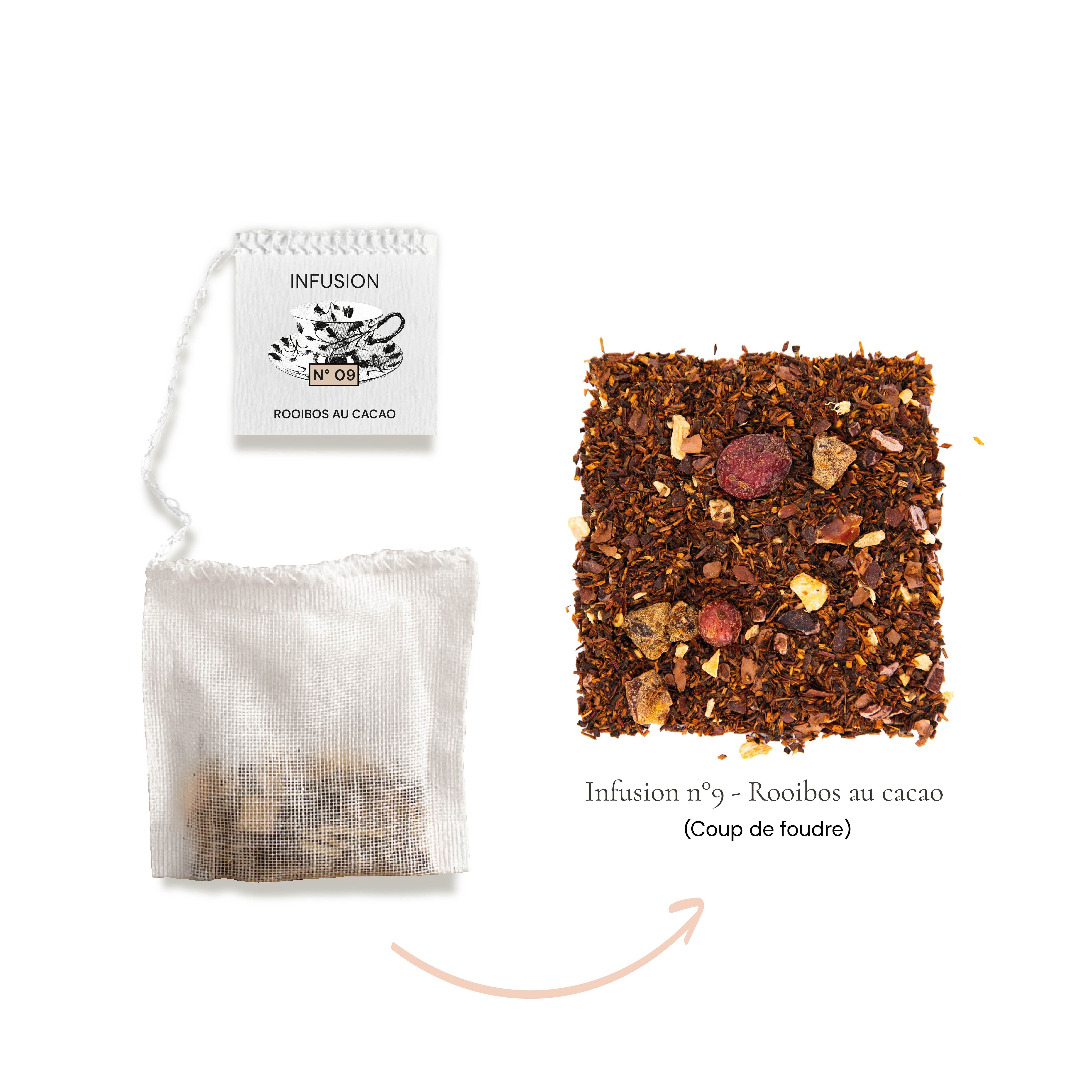 Liebe auf den ersten Blick / Aufguss Nr. 9: Rooibos mit Kakao (100 lose Beutel - ohne Kartons) geeignet für den Einsatz in Cafés, Hotels, Restaurants, Schönheitssalons, Spas usw.
