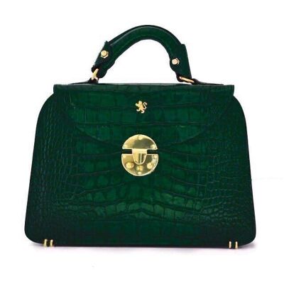 Pratesi Veneziano Small King Handbag in cow leather - King Dark Green