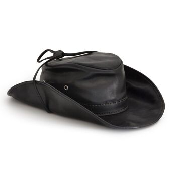 Chapeau Pratesi Cagliostro 61 cm en cuir de vachette - Bruce Noir