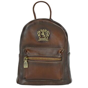 Pratesi Montegiovi Sac à dos en cuir de vachette - Montegiovi Backpack B186 Café 1