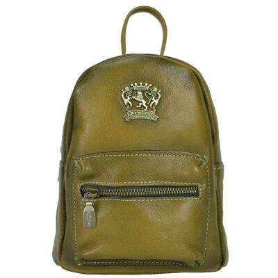 Pratesi Montegiovi Sac à dos en cuir de vachette - Montegiovi Backpack B186 Dark Green