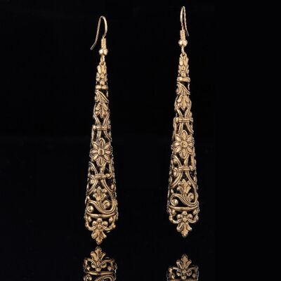 Boucles d'oreilles Aiguillettes en laiton doré 24k