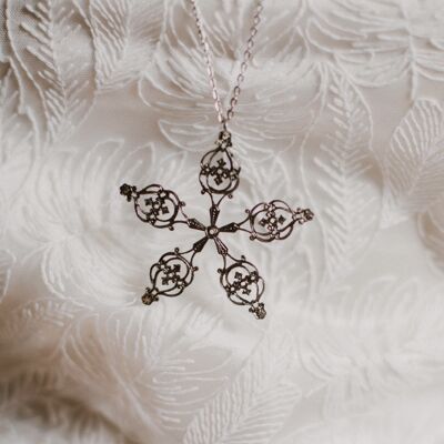 Silver Filigree Snowflake Necklace