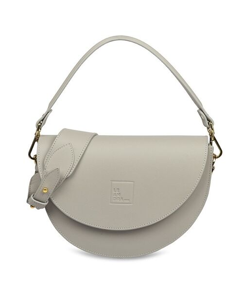 Saddle bag de piel gris Leandra