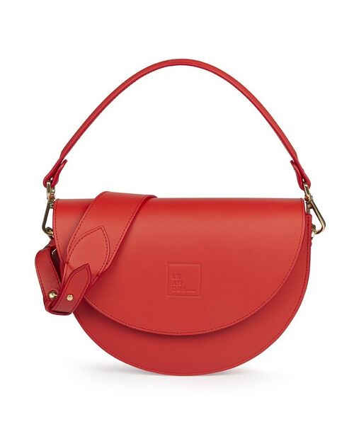 Saddle bag de piel color rojo Leandra