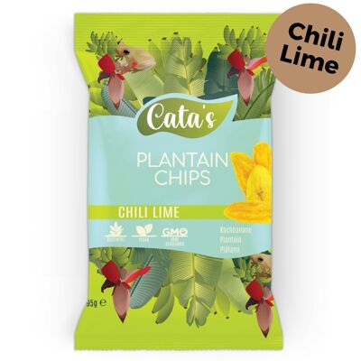 CATA'S chips di piantaggine - chips di piantaggine - peperoncino lime - extra piccanti