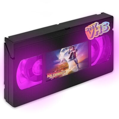 Mi lámpara retro VHS con el visual que quieres Color Rosa. 90s, 80s, luz nocturna, cine, decoración de interiores dormitorio oficina sala de estar, LED, regalo