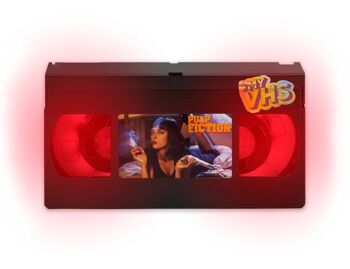 Lampe rétro My VHS avec le visuel que vous souhaitez Couleur rouge.  90s, 80s, veilleuse, cinéma, décoration intérieure chambre bureau salon, LED, cadeau 5