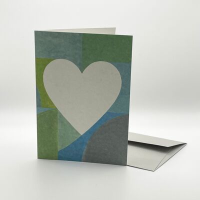 Lovely folding cards.   Heart in aqua.