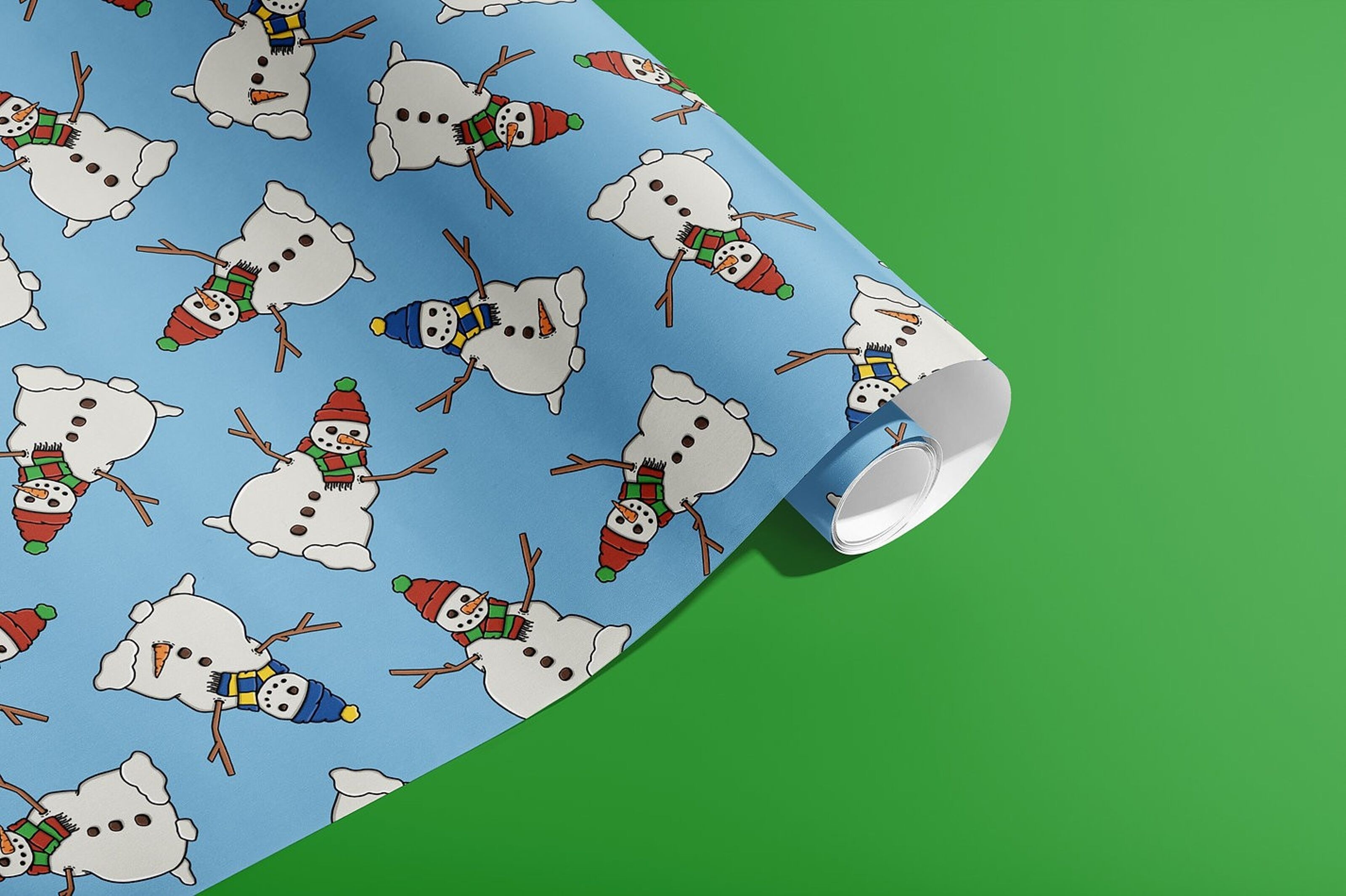 Snowman Party Christmas Gift Wrap Full Ream 833 ft x 24 in