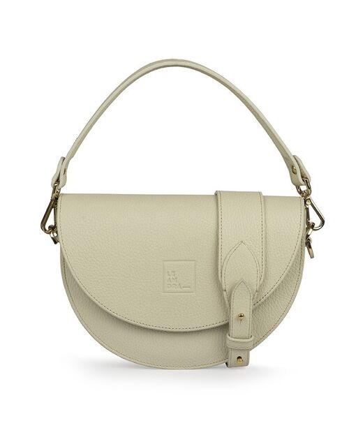 Saddle bag de piel grano cream Leandra