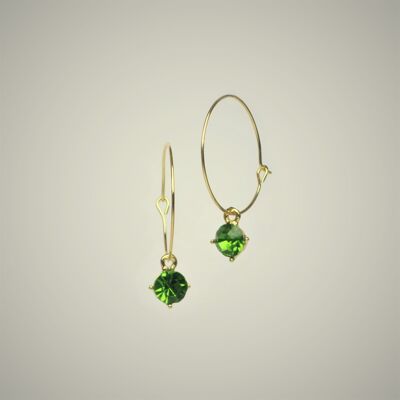 Fashionable earrings "Yuma" color peridot