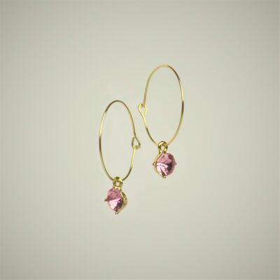 Fashionable earrings "Yuma" color light rose