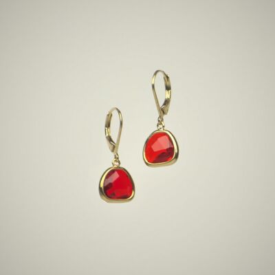 Fashionable earrings "Yuma" color Siam