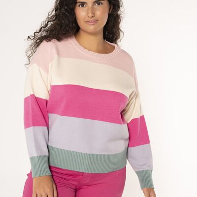 Striped round neck sweater