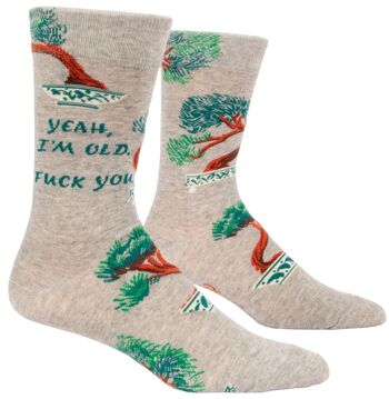 Ouais, je suis vieux, va te faire foutre Chaussettes homme