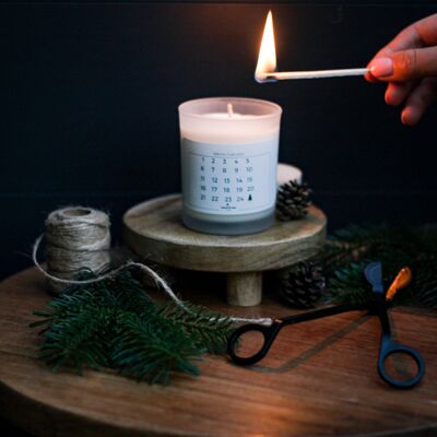 Calendario dell'Avvento Soy Candle Fresh 200 gr coperchio in legno