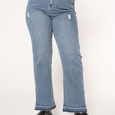 Flare-Jeans mit seitlichem Schlitz