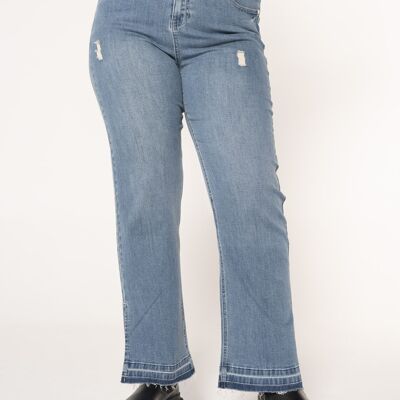 Side Slit Flare Jeans