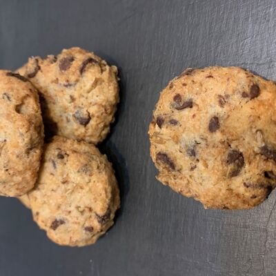 Pequeñas galletas orgánicas con grano gastado y chocolate negro - GRANEL