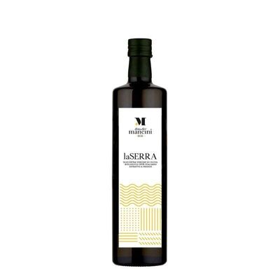 Aceite de oliva virgen extra ecológico 500 ml, selección La Serra - origen Italia - Embajador exclusivo de la familia MANCINI