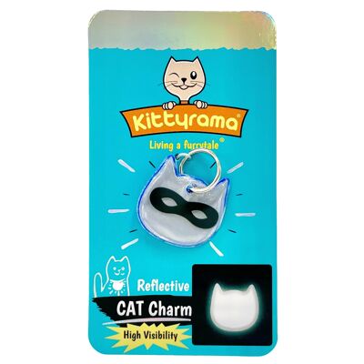 CHARM DE GATO NINJA AZUL DE KITTYRAMA: reflectante, seguro, de alta visibilidad