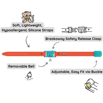 COLLIER POUR CHAT KITTYRAMA SAFRAN - Libération rapide, détachable, hypoallergénique 3