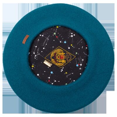 Space Turquoise Printed Beret