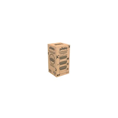 SET OF 3 SQUARE GLASS/BAMBOO STORAGE BOXES 500ML