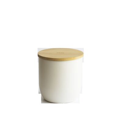 Caja de galletas redonda de metal/bambú