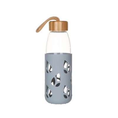 Nomadic Flasche aus Glas und Silikon - 550 ml - grau