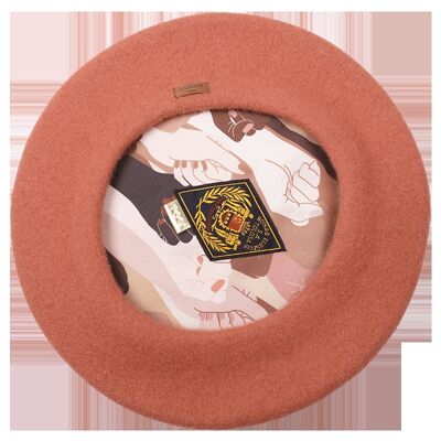 Pink printed beret Furs