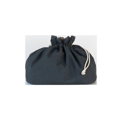Basket/bread bag in organic cotton with slate cord