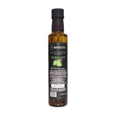 Natives Olivenöl extra mit Basilikumgeschmack