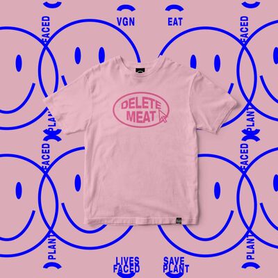 Delete Meat - T-shirt rose bonbon - Petit - Rose bonbon