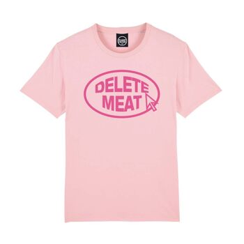 Delete Meat - T-shirt rose bonbon - XS - Blanc 6