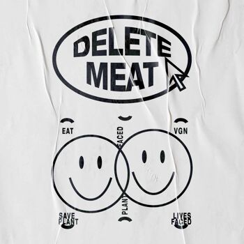 Delete Meat - T-shirt Rose Bonbon - Moyen - Blanc 8