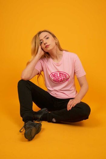 Delete Meat - T-shirt Rose Bonbon - XXL - Gris Opale 4